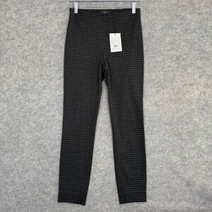 Theory Pull On Legging Pants Womens Medium Skinny Houndstooth Knit Twill Stretch